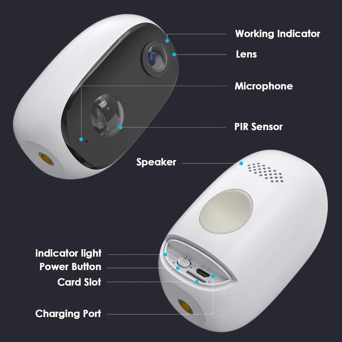 Battery Powered WiFi Wireless Security Camera 1080P Waterproof A739488