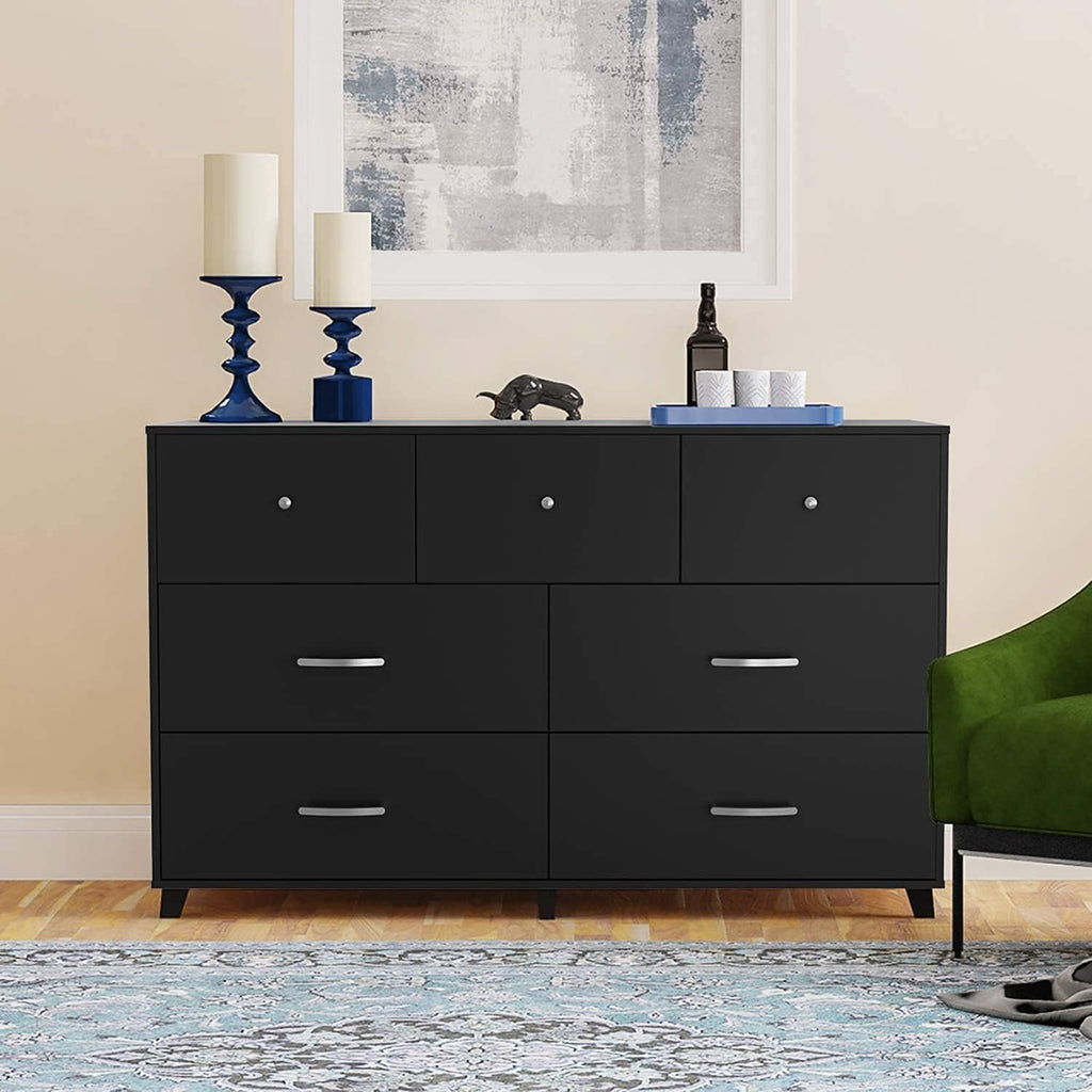 Black 6 Drawer Wood Dresser V893110