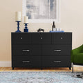 Black 6 Drawer Wood Dresser V893110