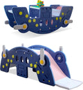 Kids Multi-Purpose Seesaw, Rocker, Slide, Bench, Dark Blue Z597643