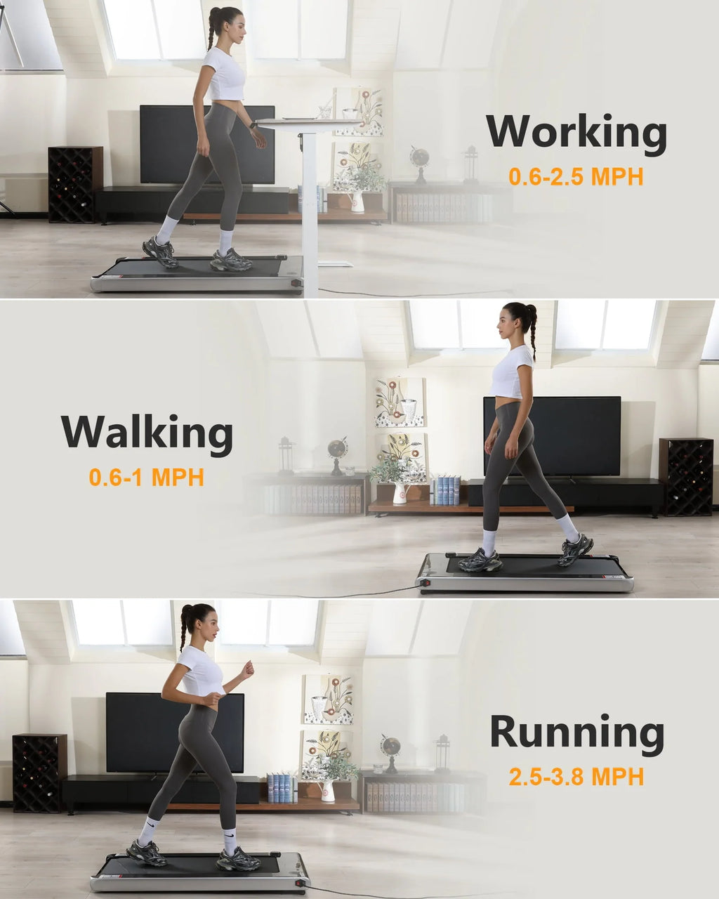 Desk Treadmill 2.5H with Remote Control LCD Monitor S40809