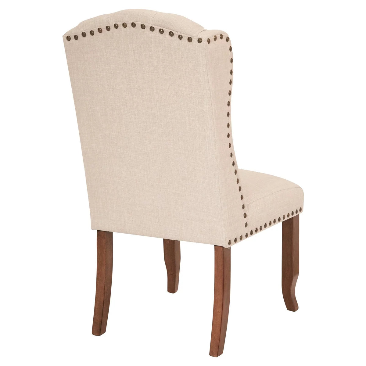 Tufted Wing Chair in Linen Fabric D427