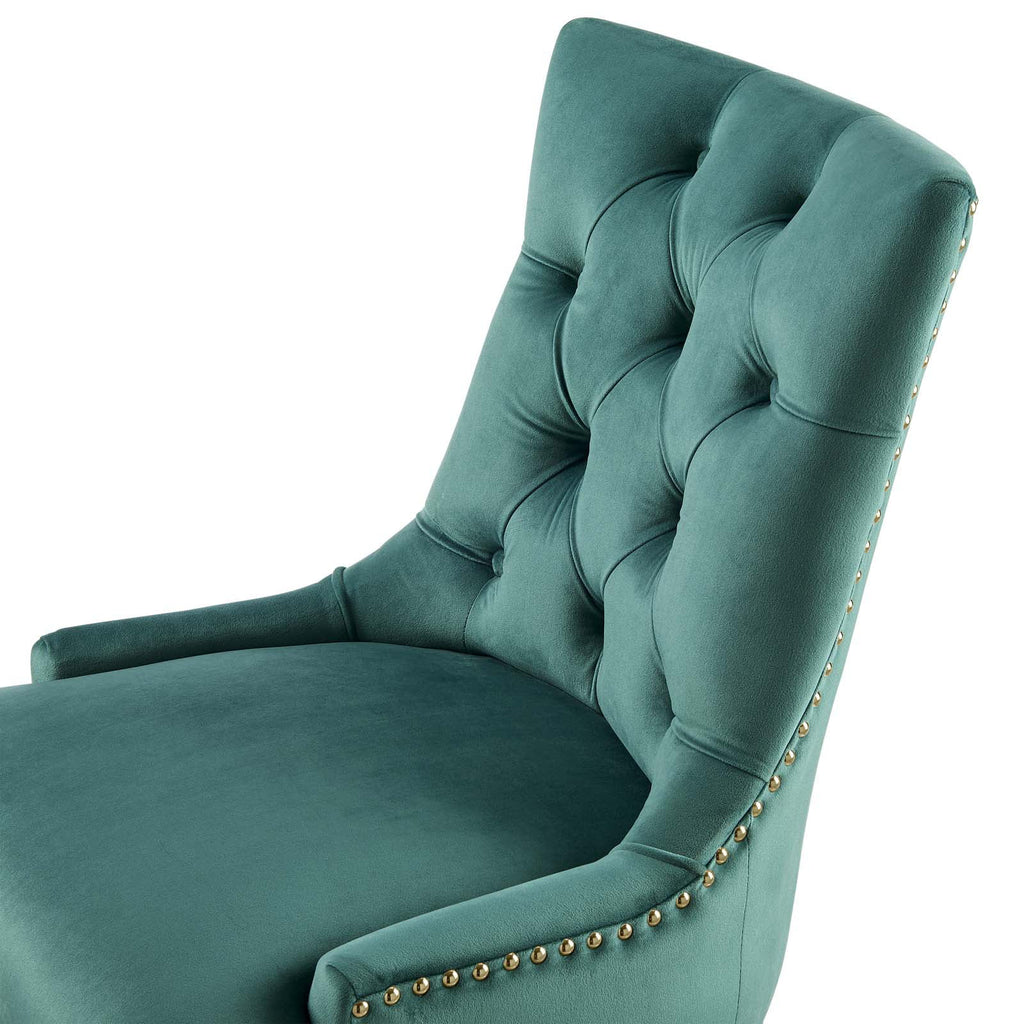 Velvet Gold Teal Blue Tufted Chair B68306