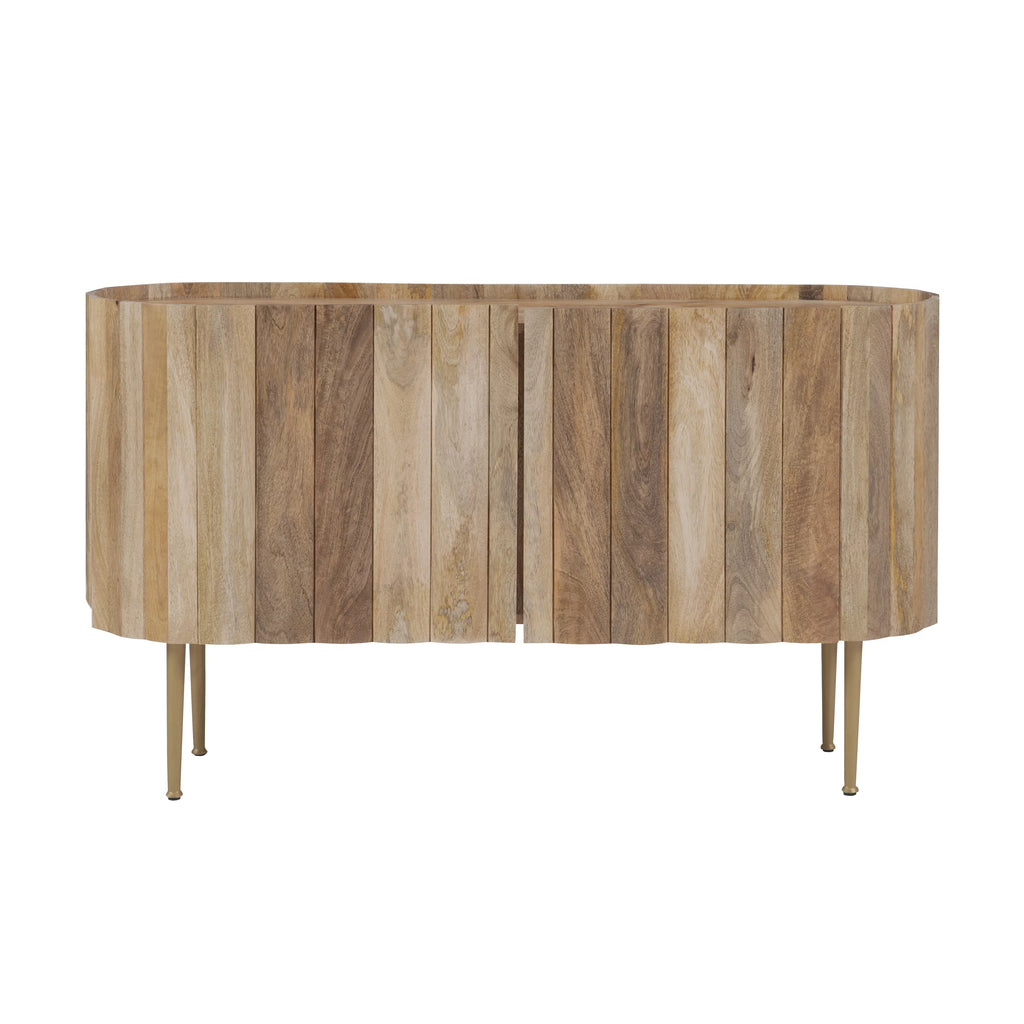 Wood and Iron Console Table with Shelves L125272
