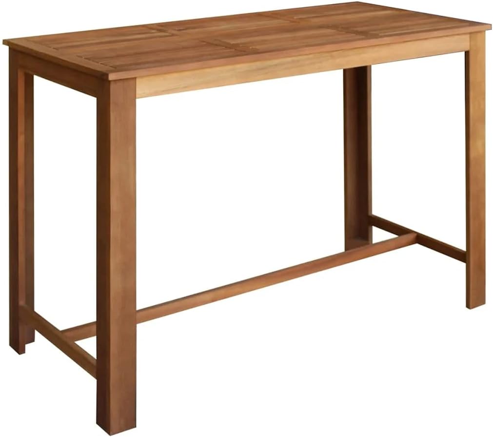 Solid Acacia Wood Bar Table 47.2"x23.6" Brown X753313