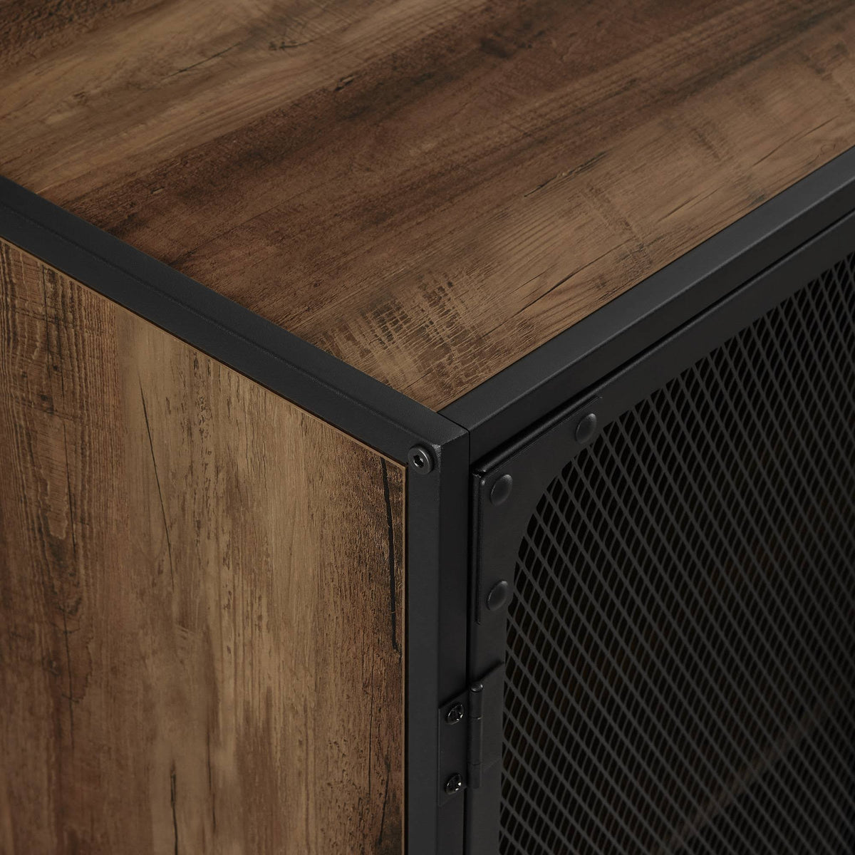 30x22 Rustic Oak Accent Cabinet with Mesh F391778