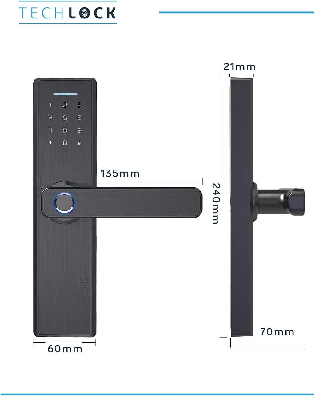 Fingerprint Bluetooth Smart Door Lock with Keyless Entry W5090
