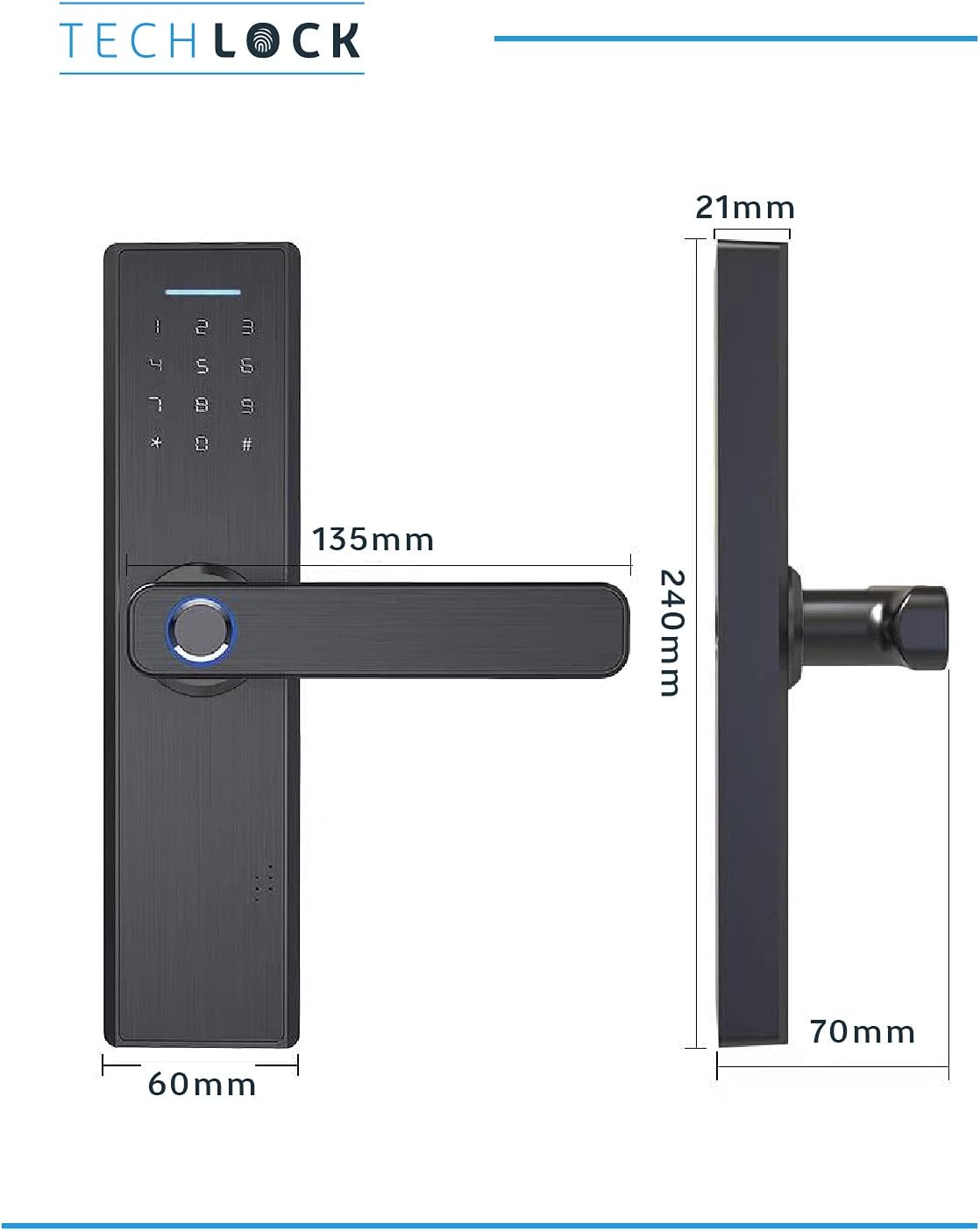 Fingerprint Bluetooth Smart Door Lock with Keyless Entry W5090