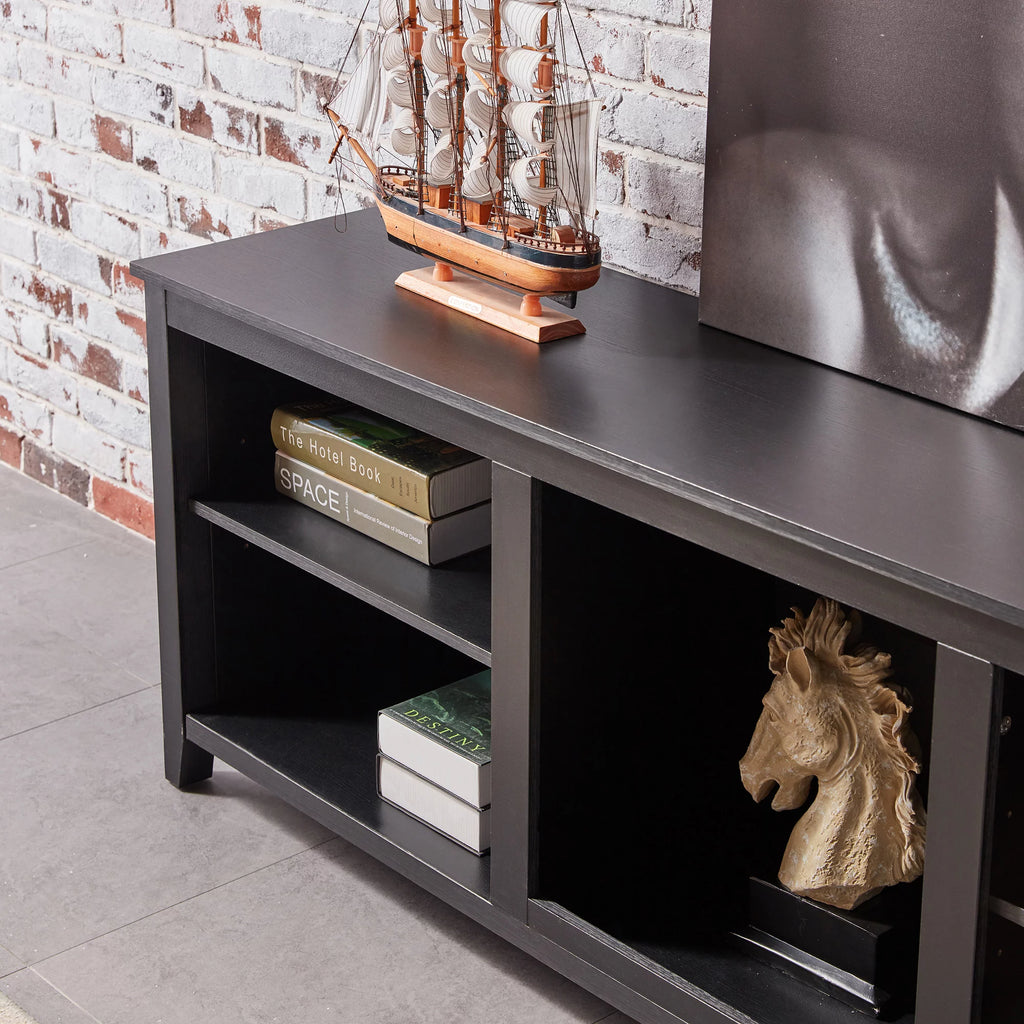 Black Wood TV Stand with 2 Drawers X84766