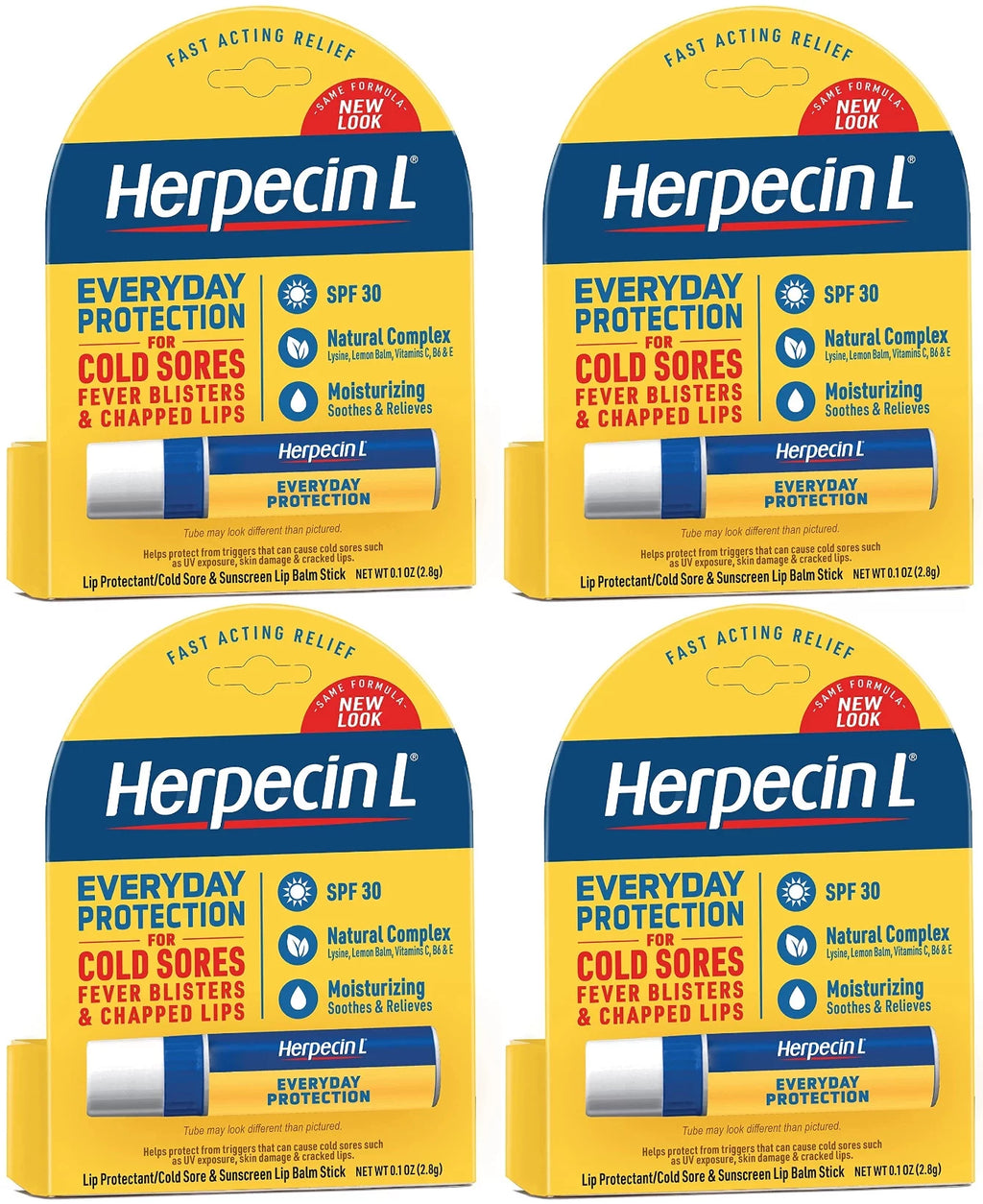 4 Pk Lip Balm Stick SPF 30 .10oz A11549