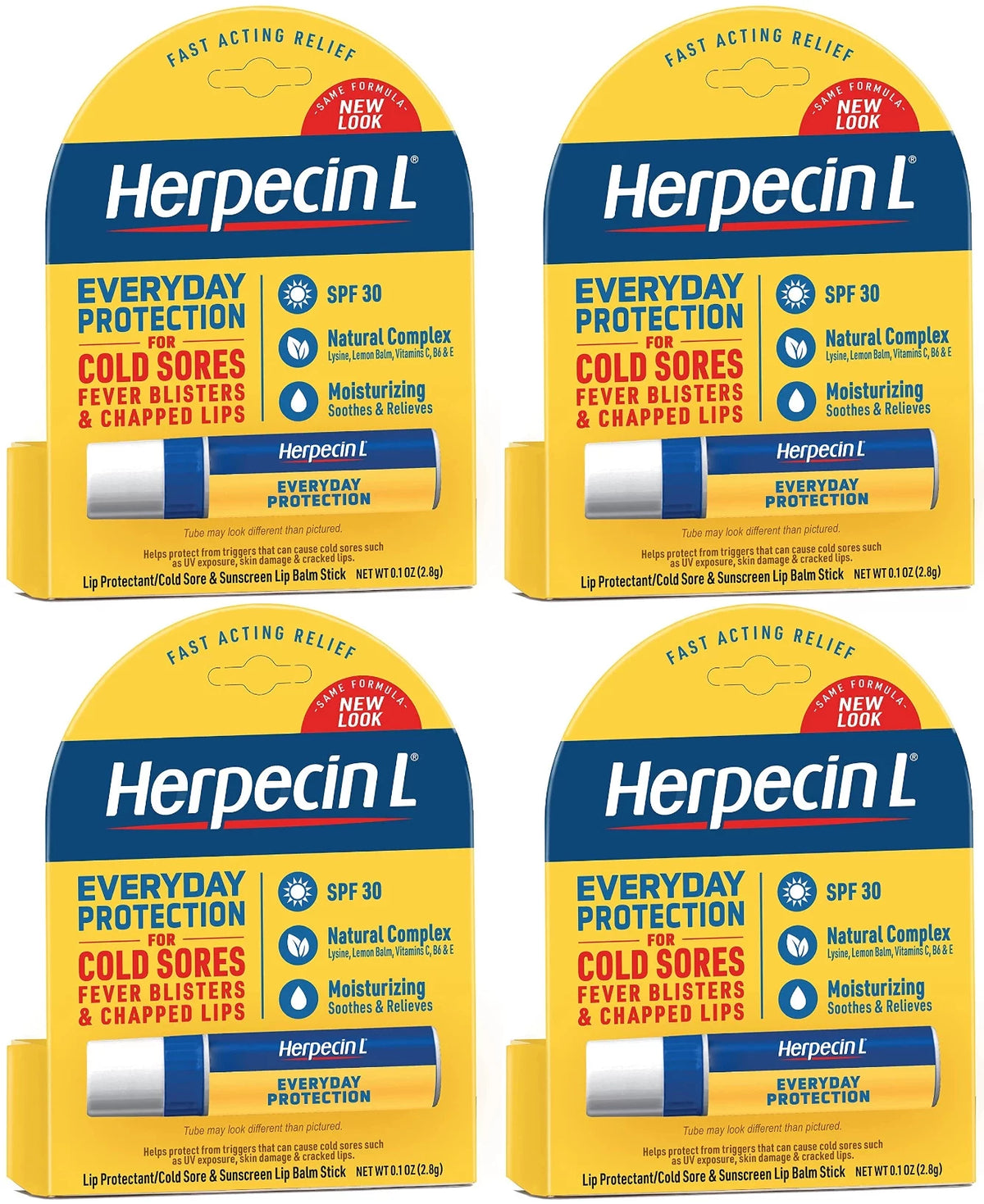 4 Pk Lip Balm Stick SPF 30 .10oz A11549