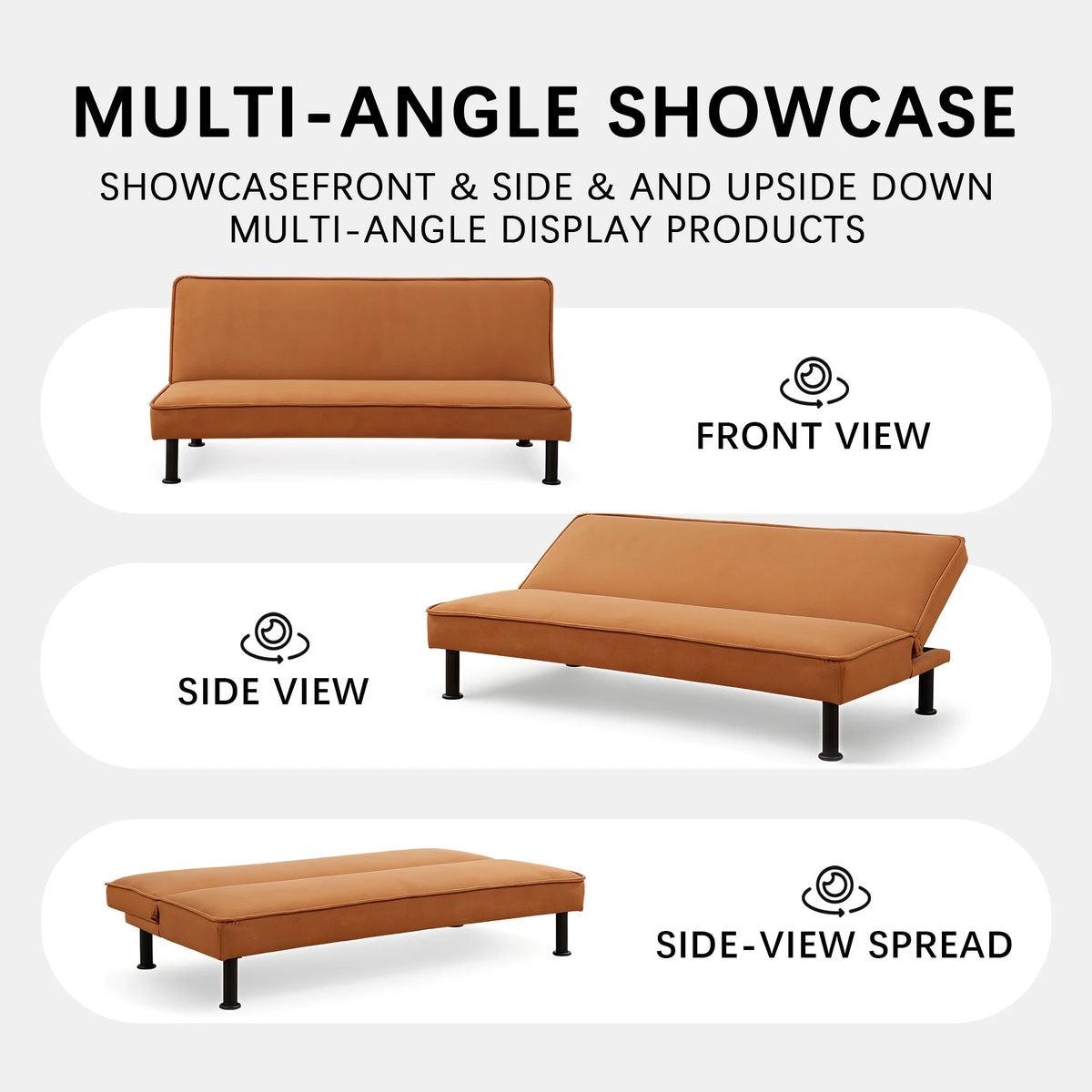 Flannel Convertible Sleeper Futon Sofa Bed L1725