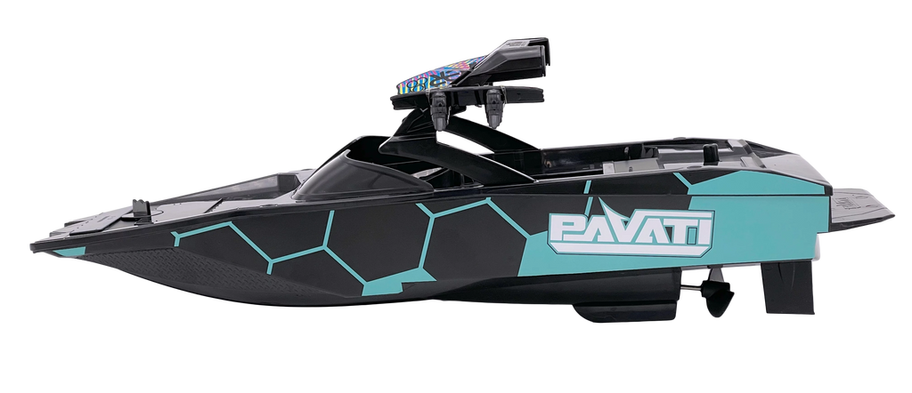 1:18 Electric Blue and Black Remote Control Wakeboard Boat A83615