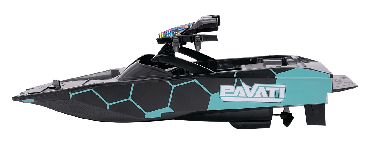 1:18 Electric Blue and Black Remote Control Wakeboard Boat A83615
