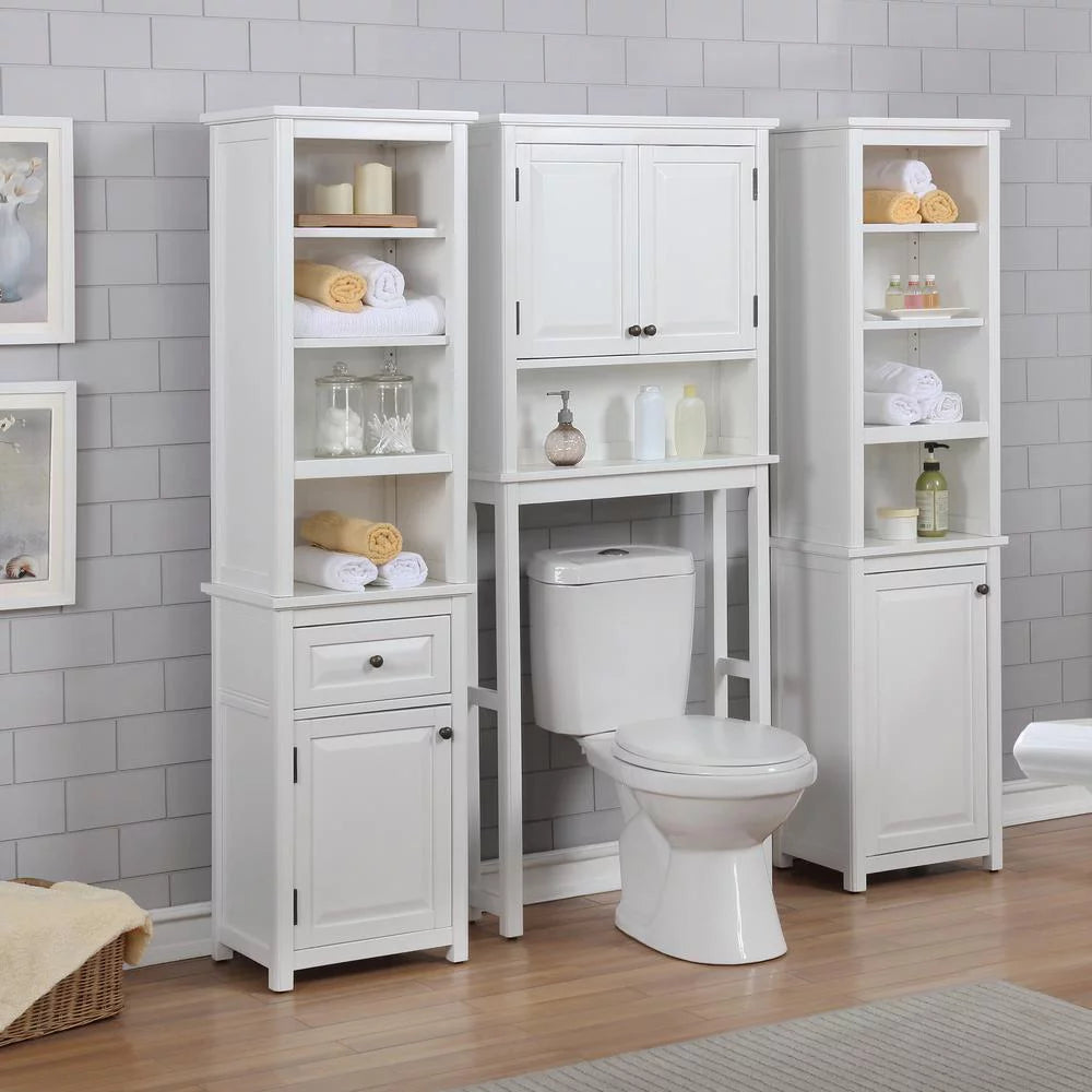Over the Toilet Storage with Upper Cabinet and Open Shelf V58180