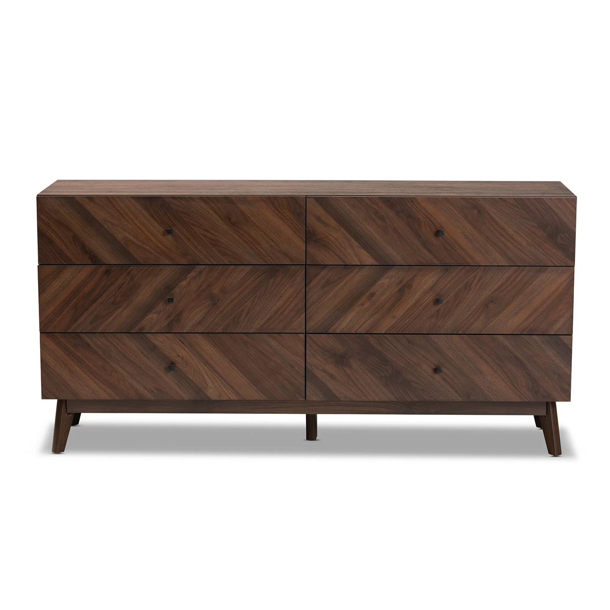 Walnut Brown Wood 6-Drawer Dresser F42111