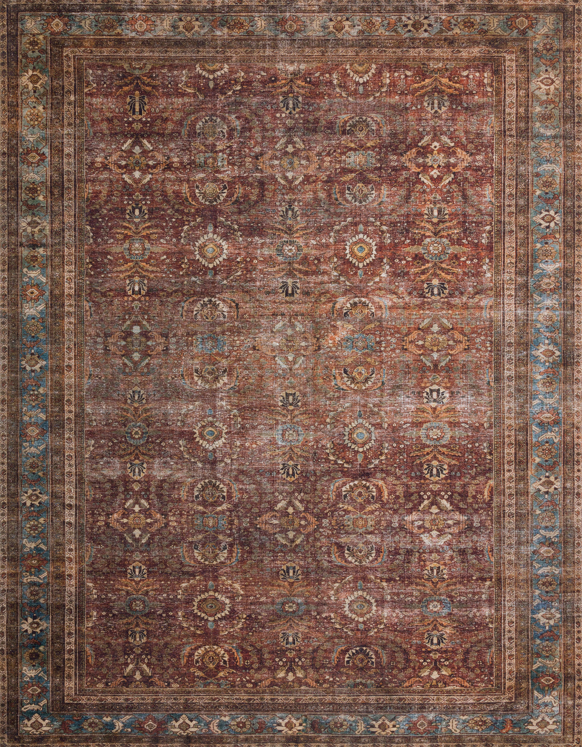 Brick Blue 7'6 x 9'6 Rug N3168