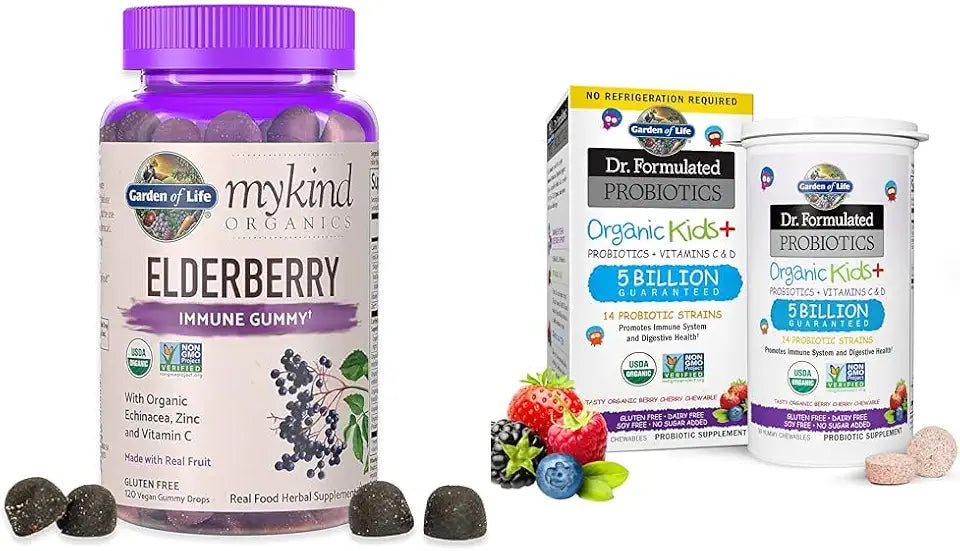 Elderberry Gummies and Kids Probiotics with Vitamin C & D I192877