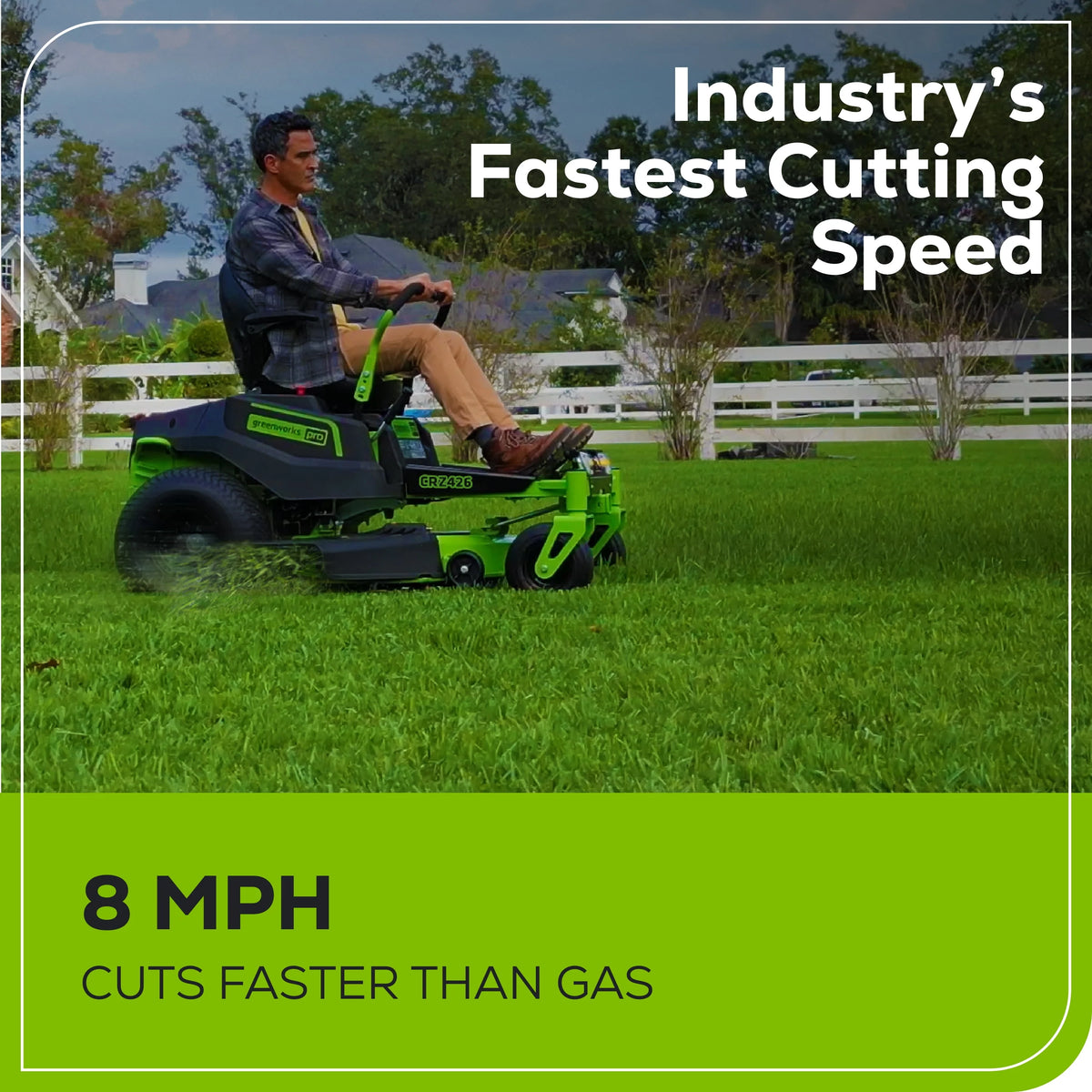 60V 42” Cordless Battery Zero Turn Riding Lawn Mower with 8Ah Batteries N451185