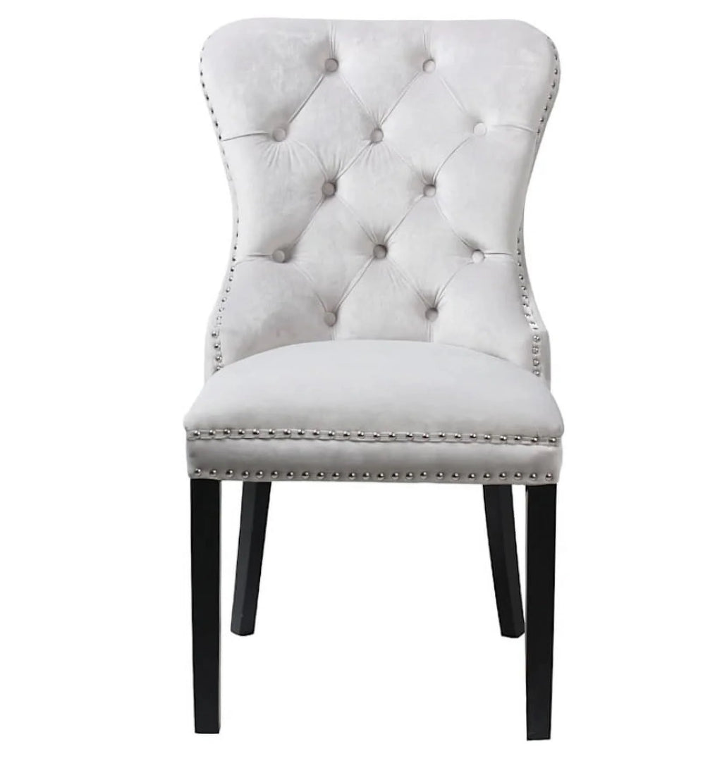 Velvet Grey Tufted Chair Y248156