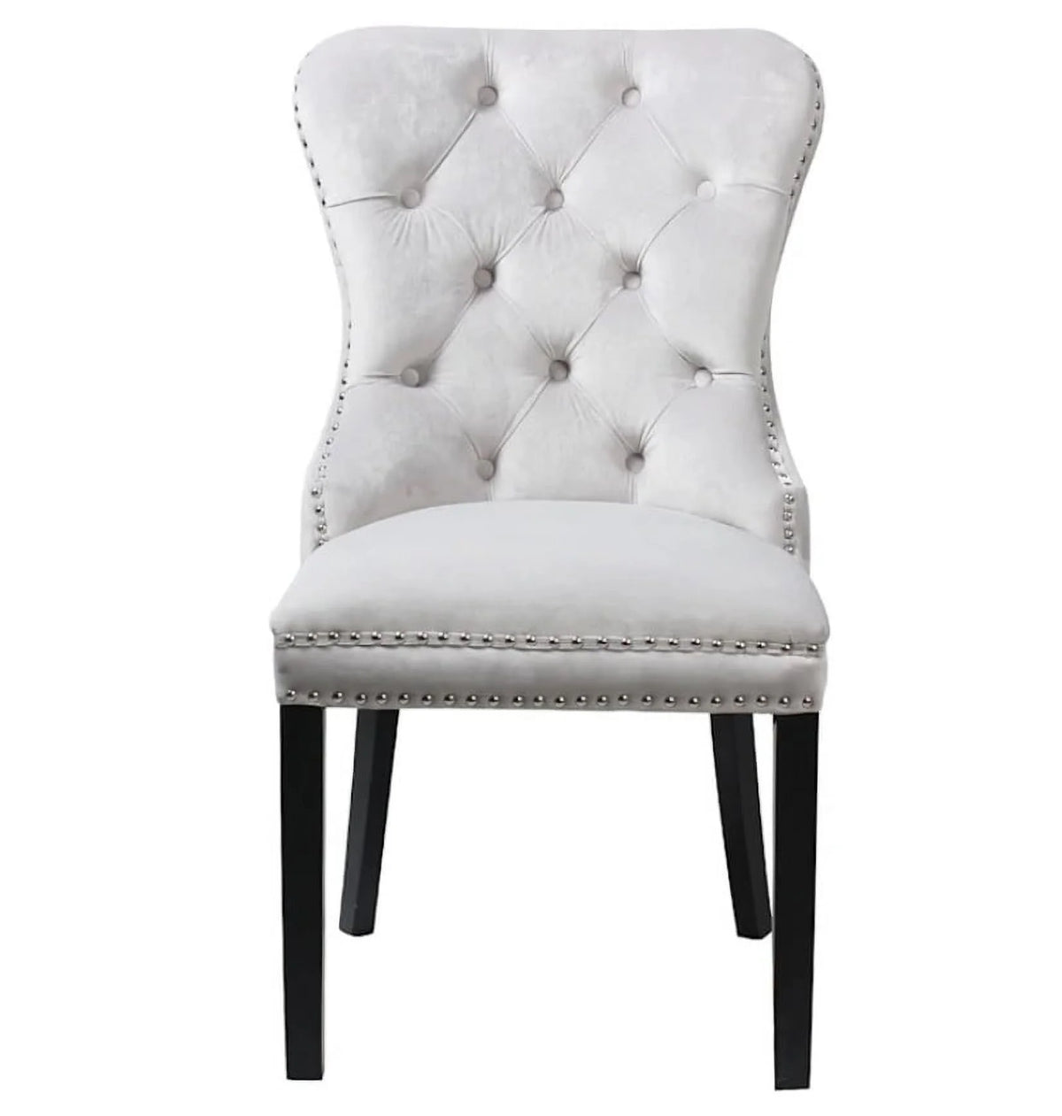 Velvet Grey Tufted Chair Y248156