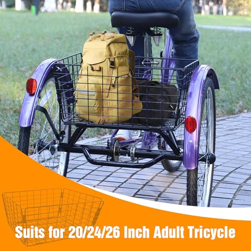 Folding Large Capacity Steel Tricycle Basket V6270