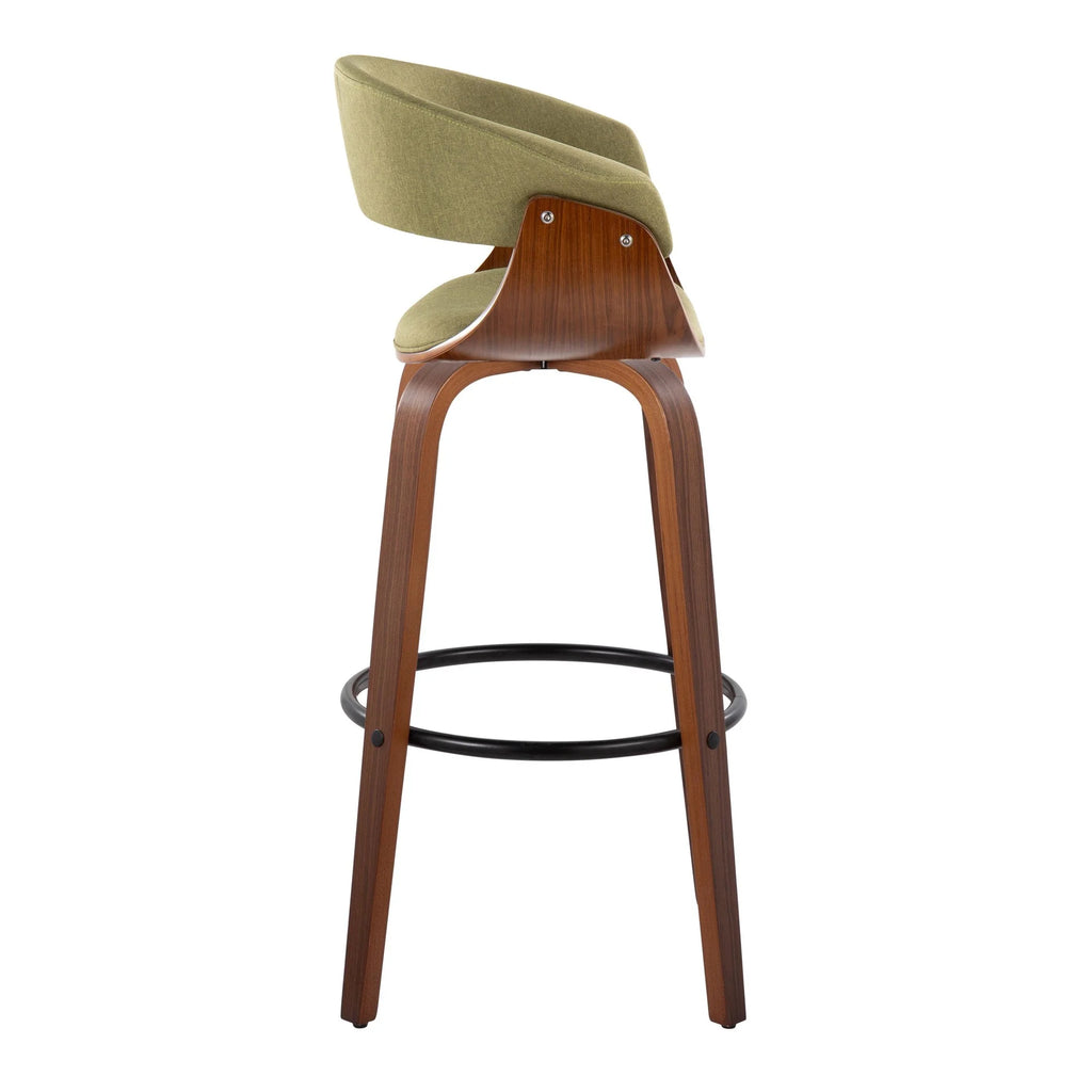 Green Fabric Barstool Set of 2 X228050