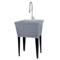 Grey Freestanding Utility Sink with Pull-Down Faucet C995
