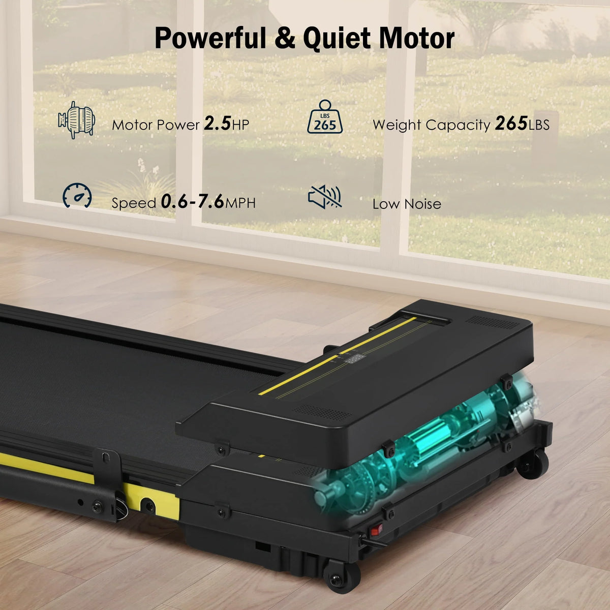 2 in 1 Foldable Treadmill 7.6MPH 2.5HP Q37056