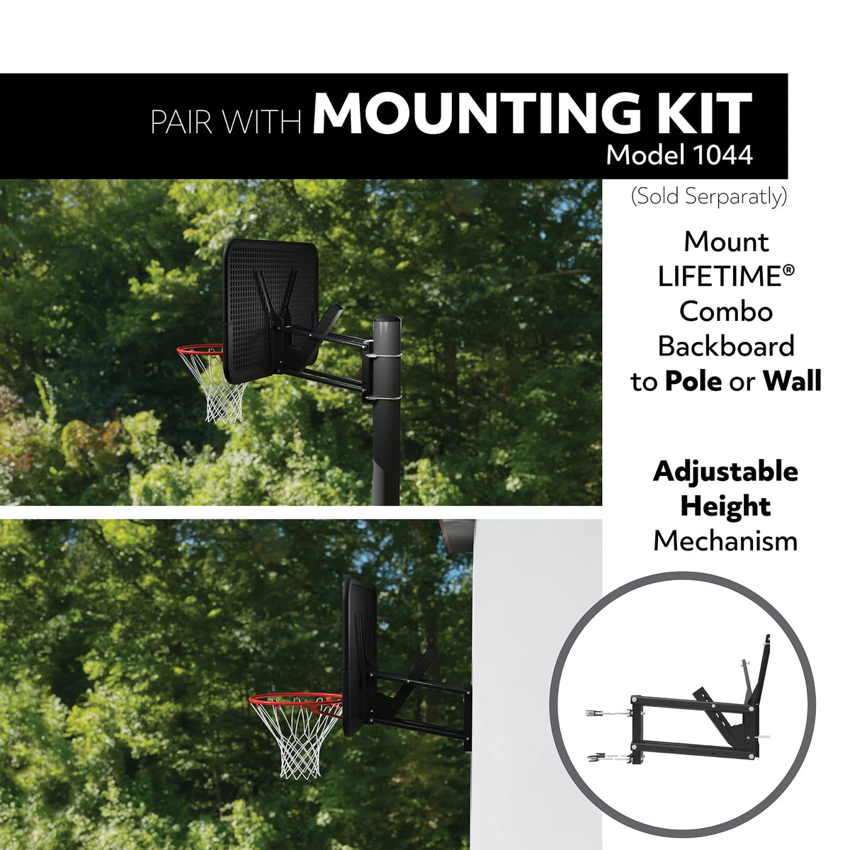 44 inch Polycarbonate Basketball Backboard and Rim Combo P57230