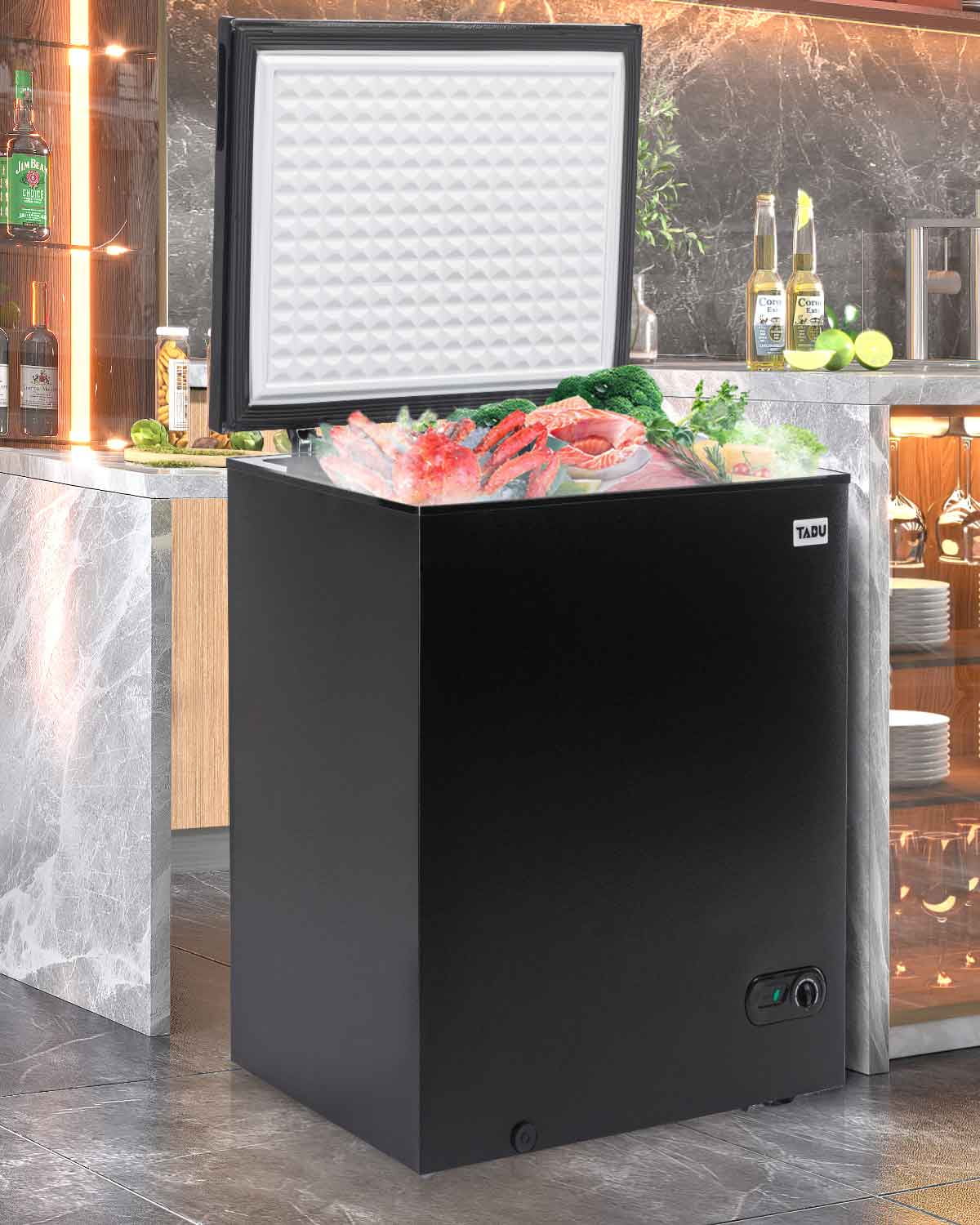 10.0 Cu Ft Black Chest Freezer with Removable Basket Q844