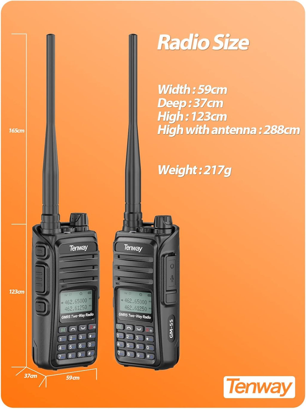5W Long Range Two Way Radio with NOAA Scanning & Receiving Pack of 2 H1123