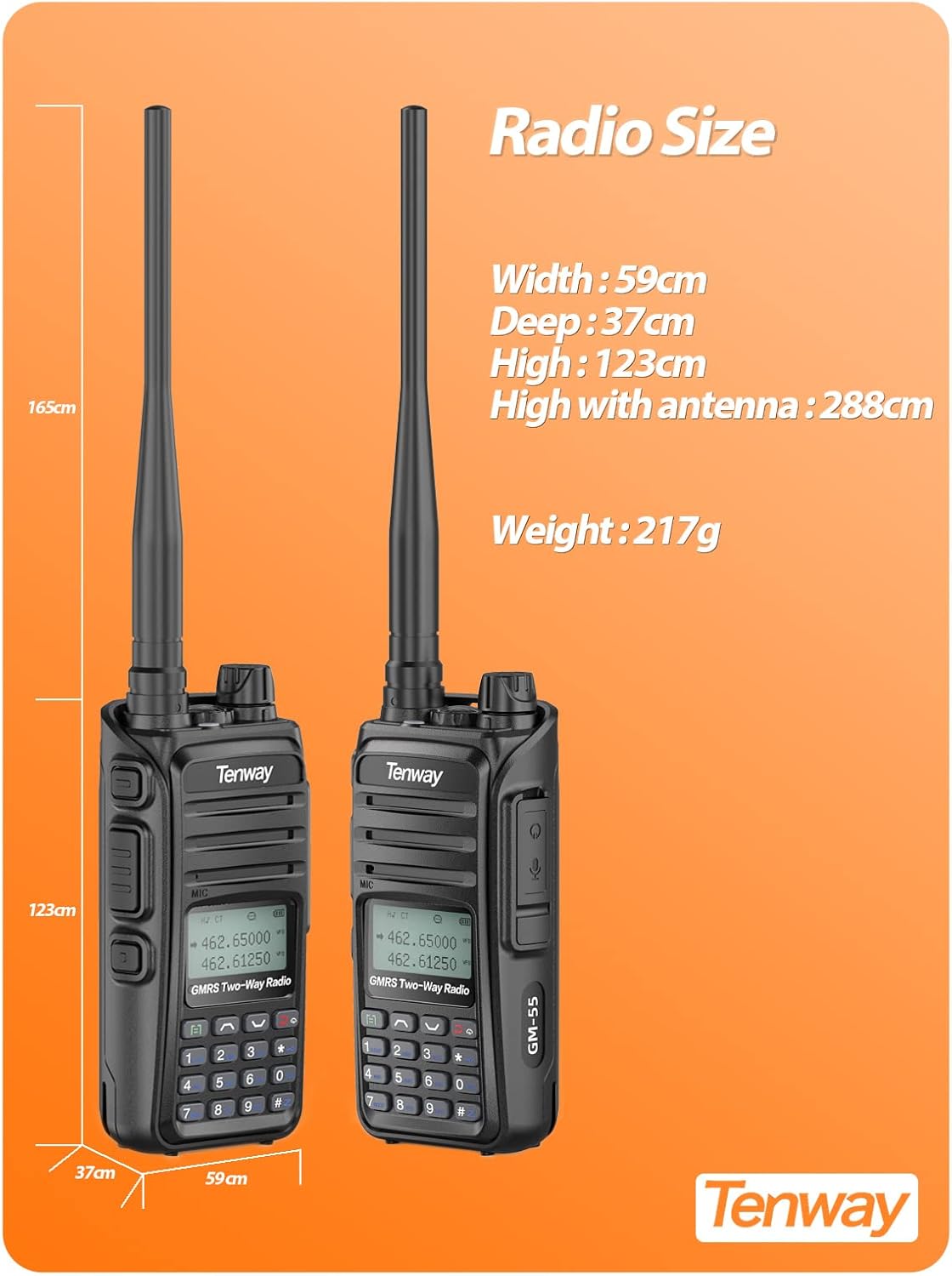 5W Long Range Two Way Radio with NOAA Scanning & Receiving Pack of 2 H1123