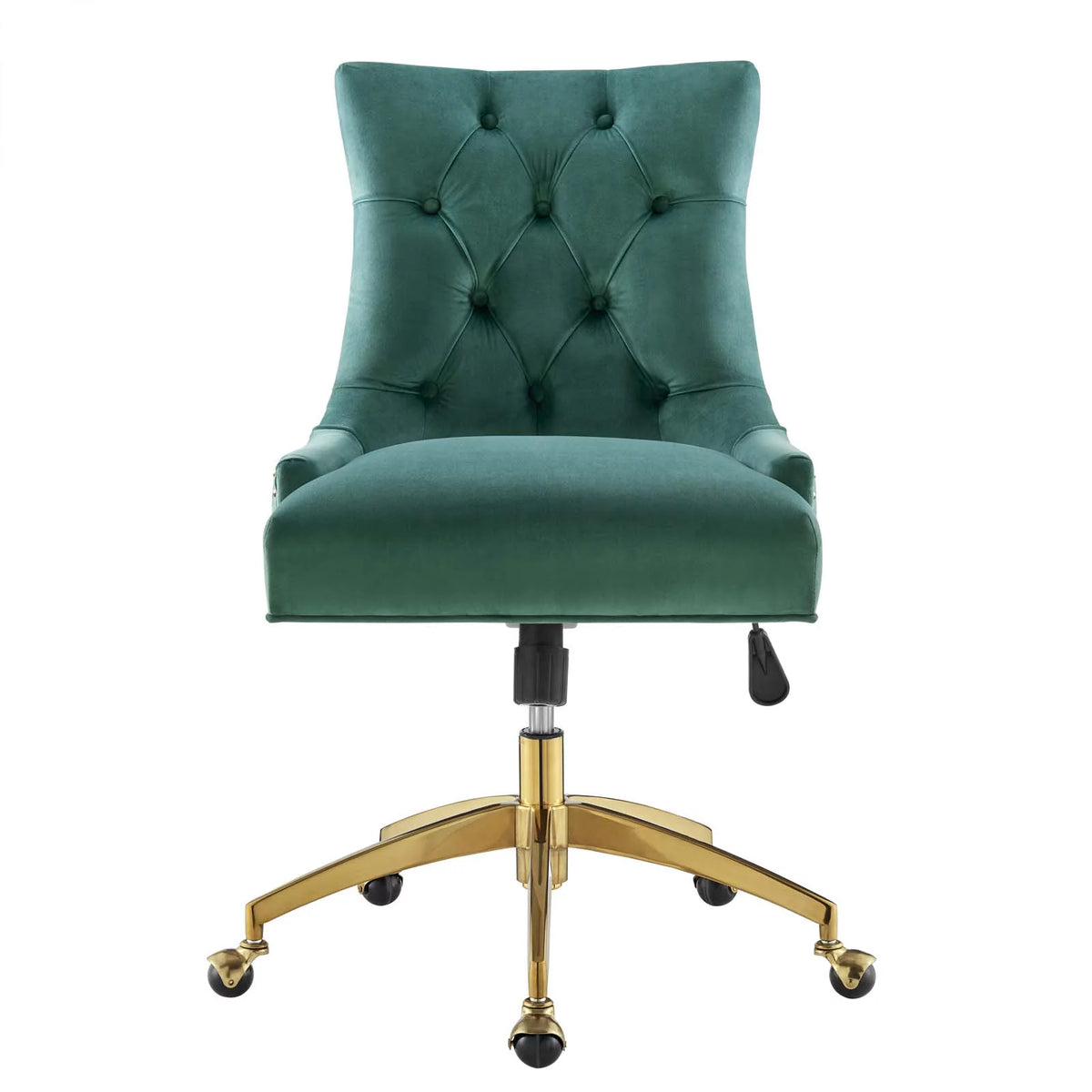Velvet Gold Teal Blue Tufted Chair B68306