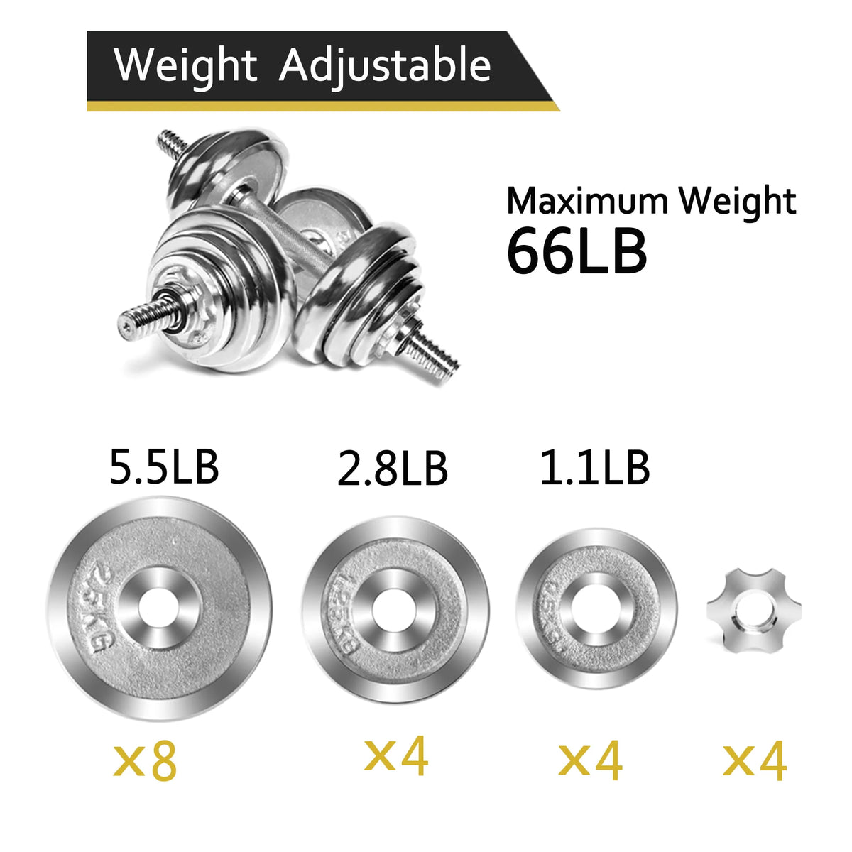 Electroplated Dumbbell Set 30KG S863