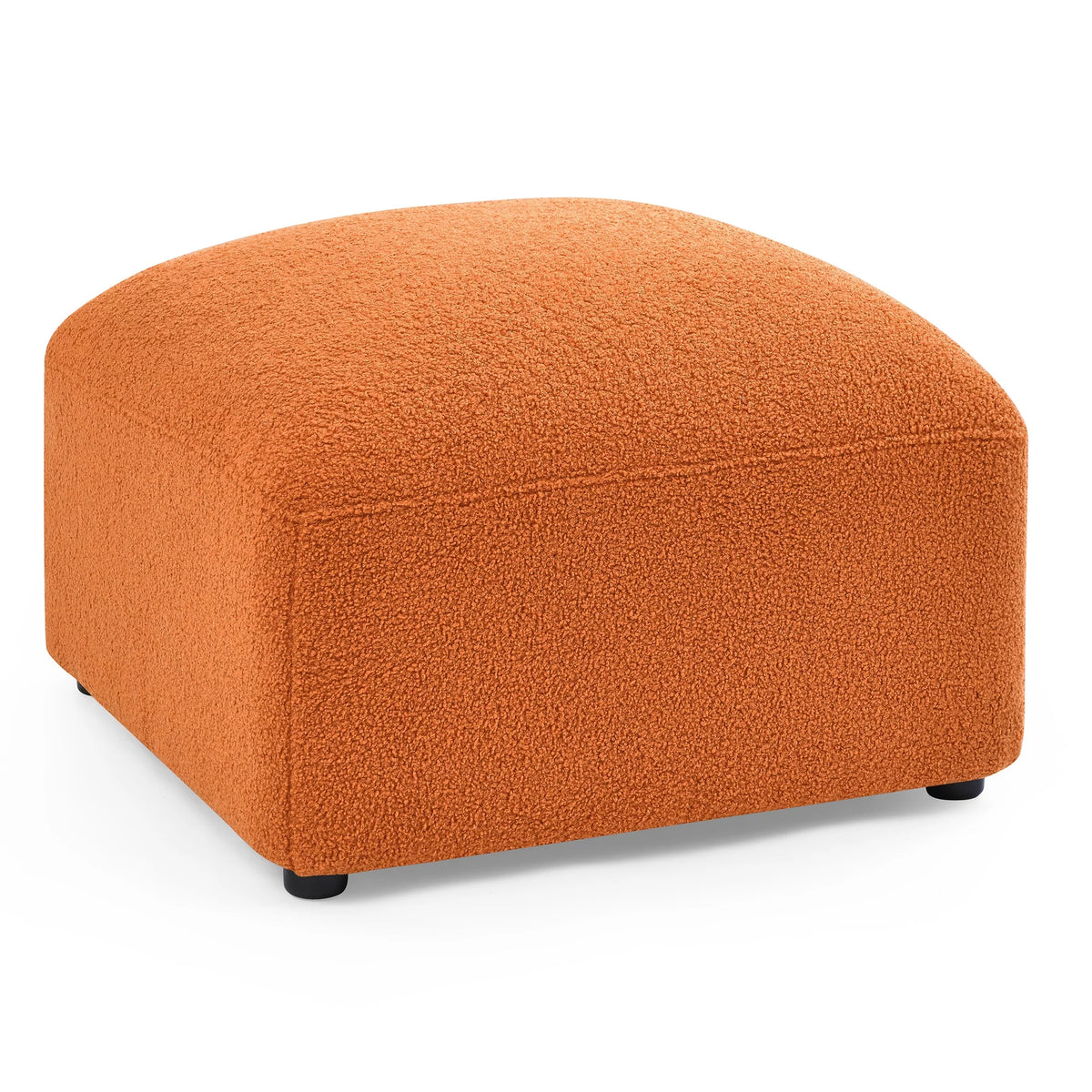 L-Shape Modular Sectional Sofa with 2 Pillows Teddy Fabric Orange M406978