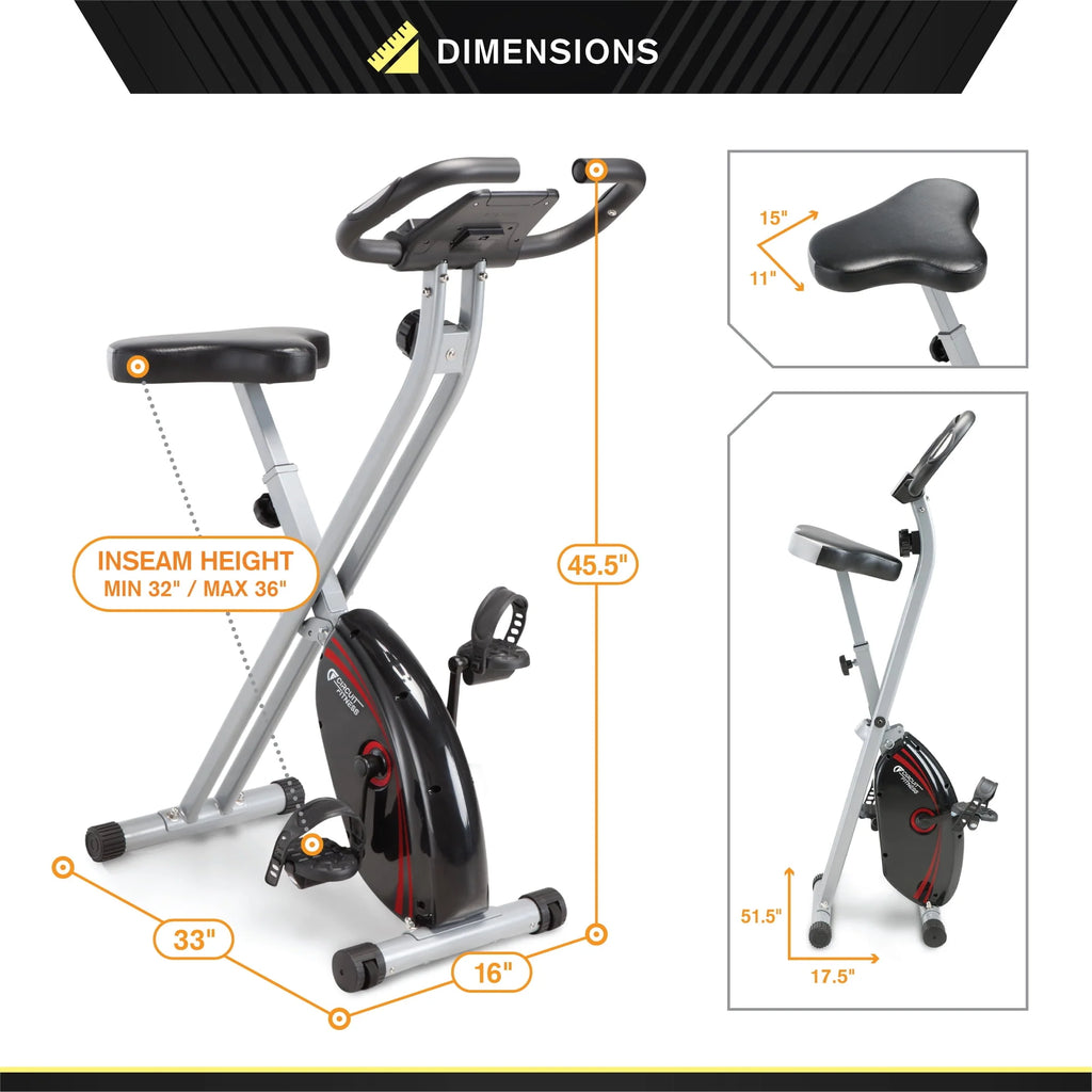 Folding Upright Exercise Bike with Adjustable Resistance T825683