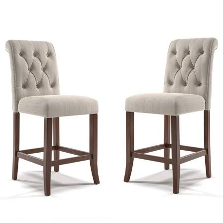 Armless Counter Height Chairs Set of 2 Ivory R641