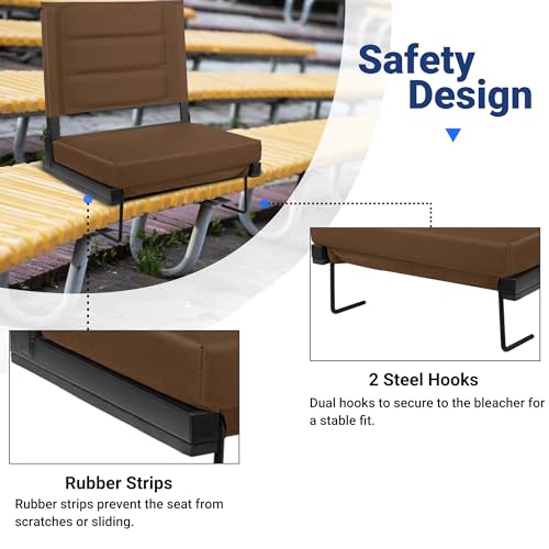 Portable Bleacher Seats with Back Support and Padded Cushion U21238