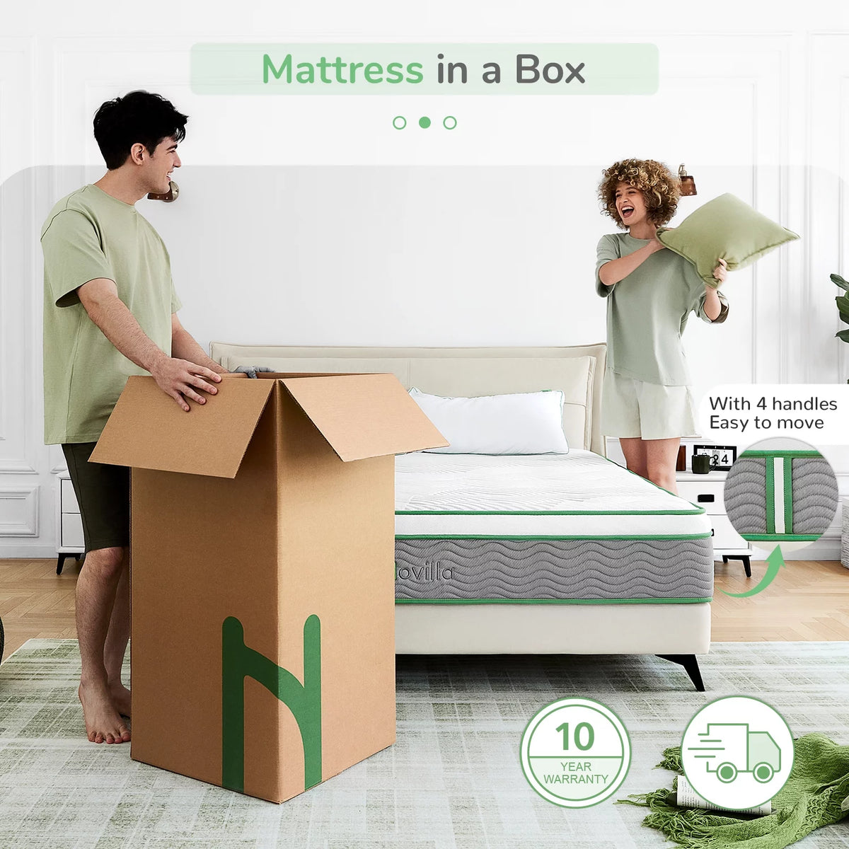 10" Pocket Spring Memory Foam Hybrid Mattress, Full Size D59435