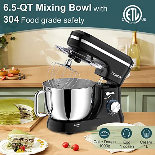 Electric Stand Mixer 6.5QT Stainless Steel Bowl Cream White U47475