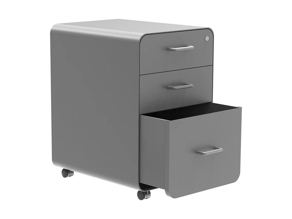 3-Drawer File Cabinet Gray Lockable R93271