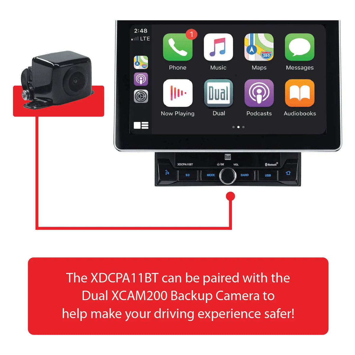 10.1 Double DIN Car Stereo with Apple CarPlay Android Auto C240561