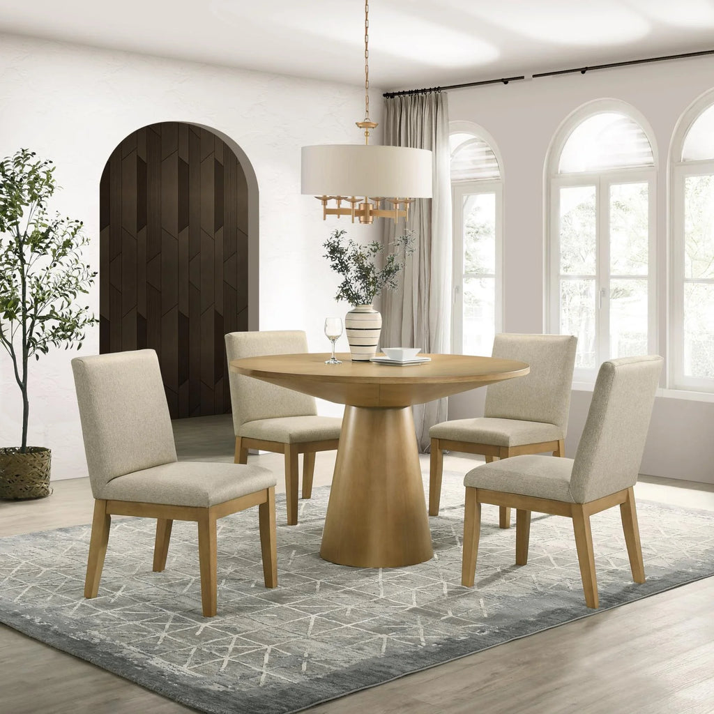 Round Pedestal Dining Set with 4 Chairs J8269