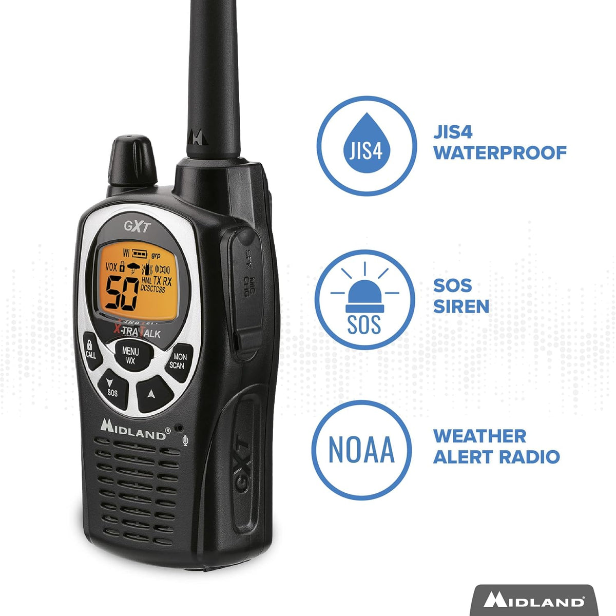 50 Channel Waterproof GMRS Two-Way Radio 3-Pack E149850