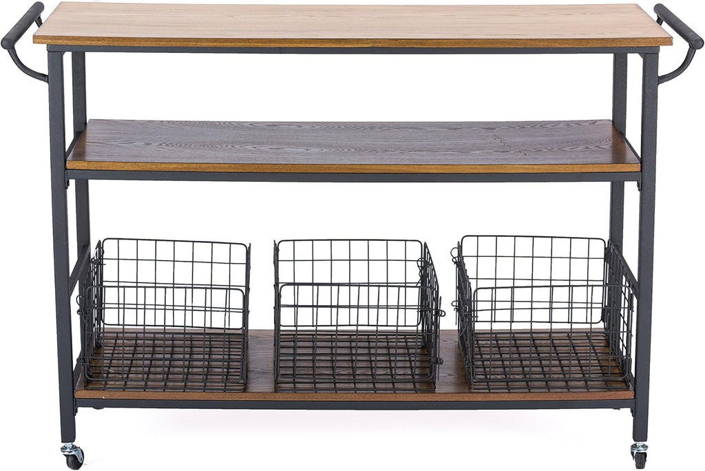 Wood and Metal Kitchen Cart B13275