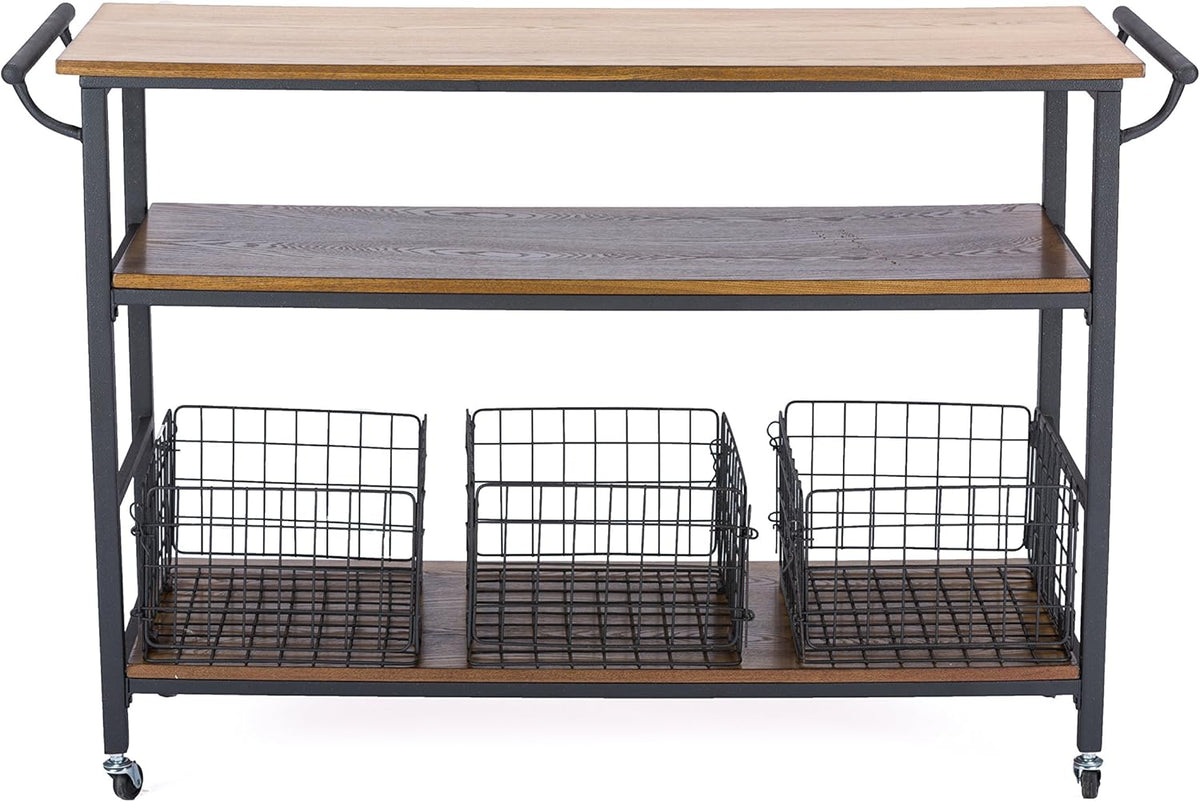 Wood and Metal Kitchen Cart B13275