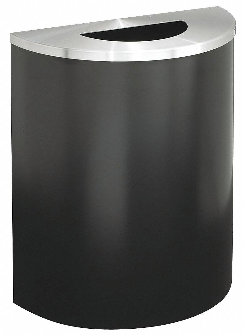 Black 29 Gal. Half Round Trash Can O54574