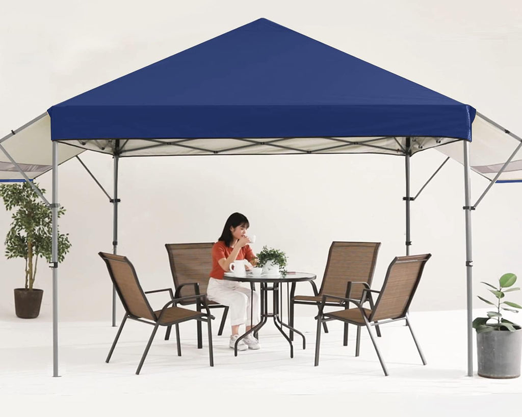 10x10 Pop-up Canopy Tent with Double Awnings Dark Gray T5285