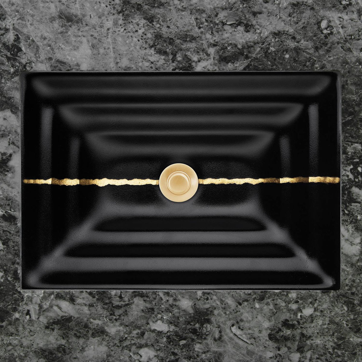 Black Glass Rectangular Sink J902
